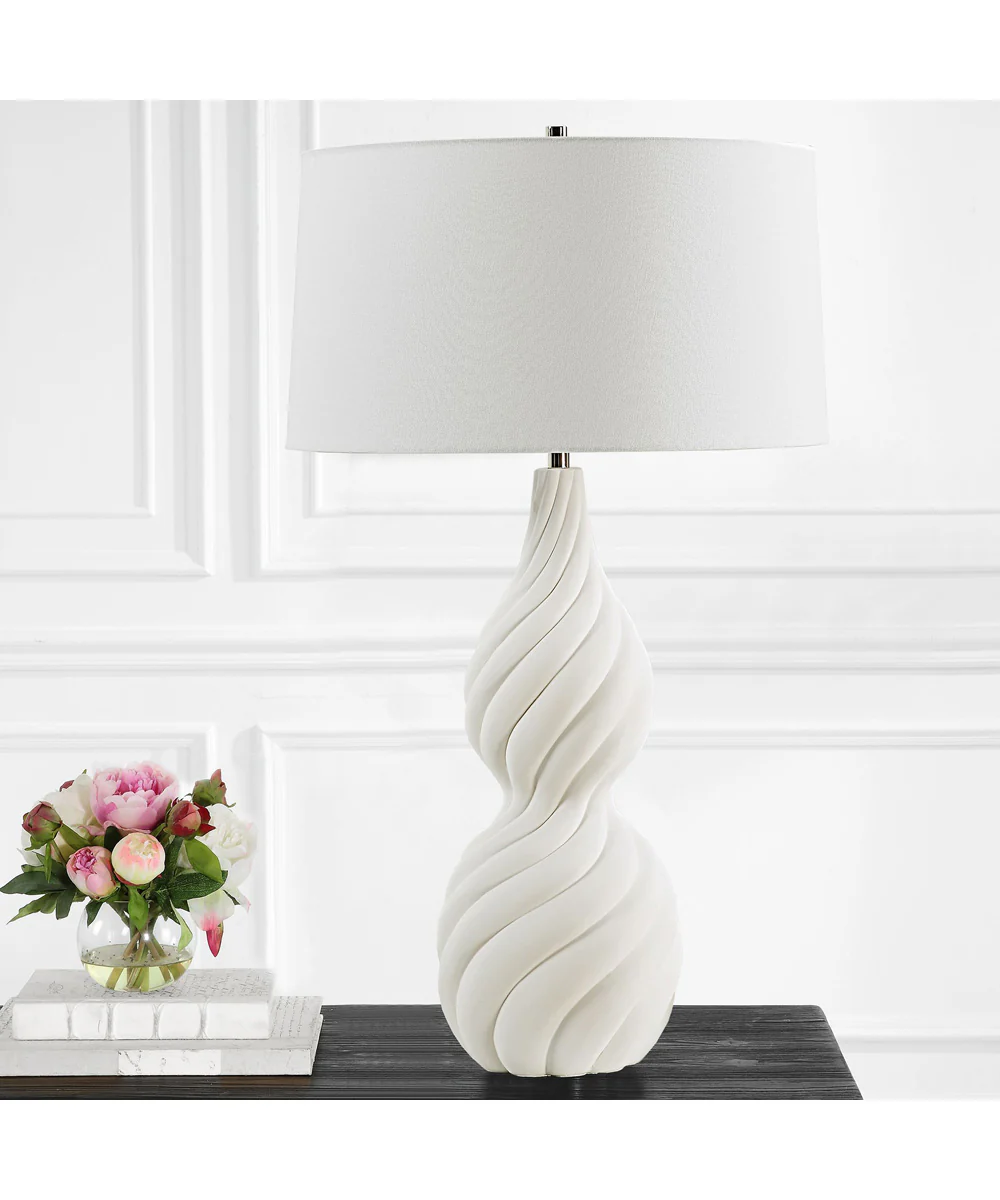 Twisted Swirl White Table Lamp - Image 3