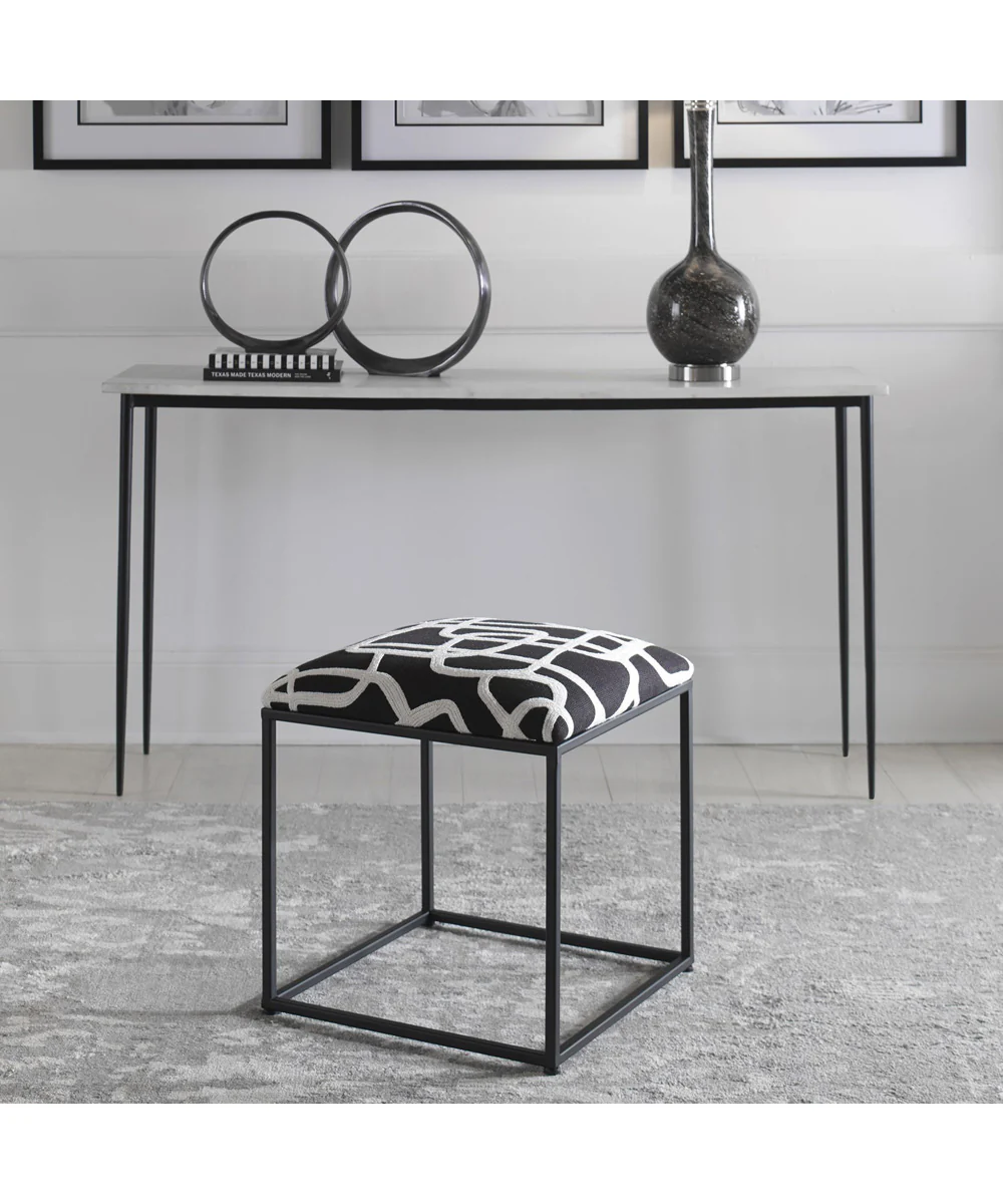Twists And Turns Fabric Accent Stool - Image 2