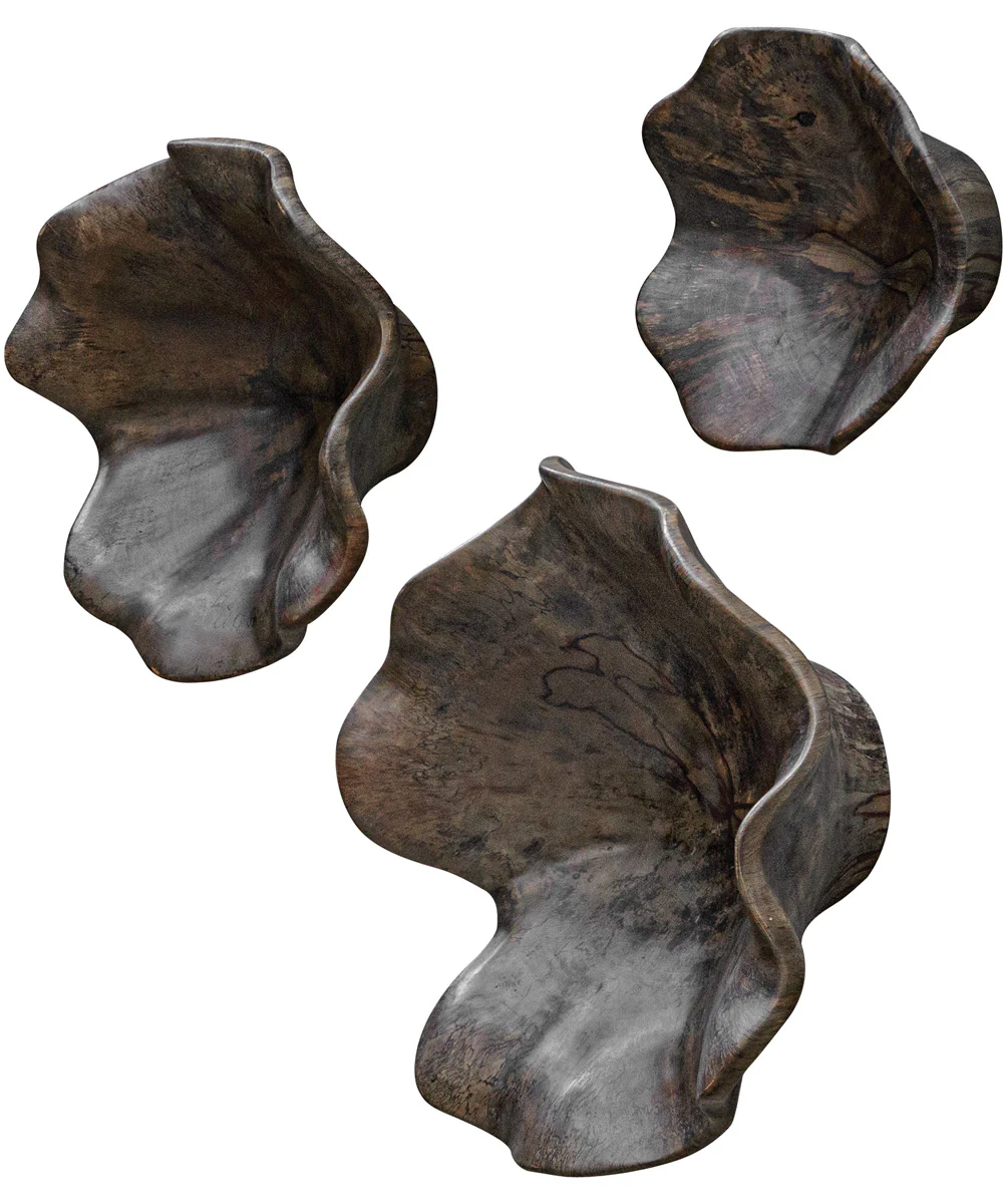 Two Wood Wall Décor In Mocha, Set of 3 - Image 4
