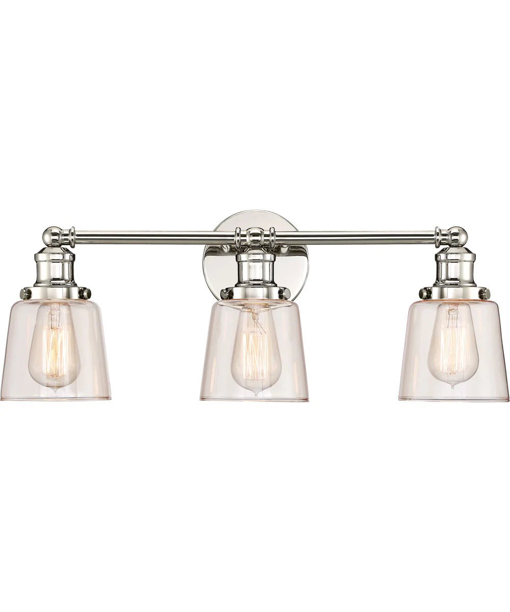Union Large 3-light Bath Light Polished Nickel - Image 2