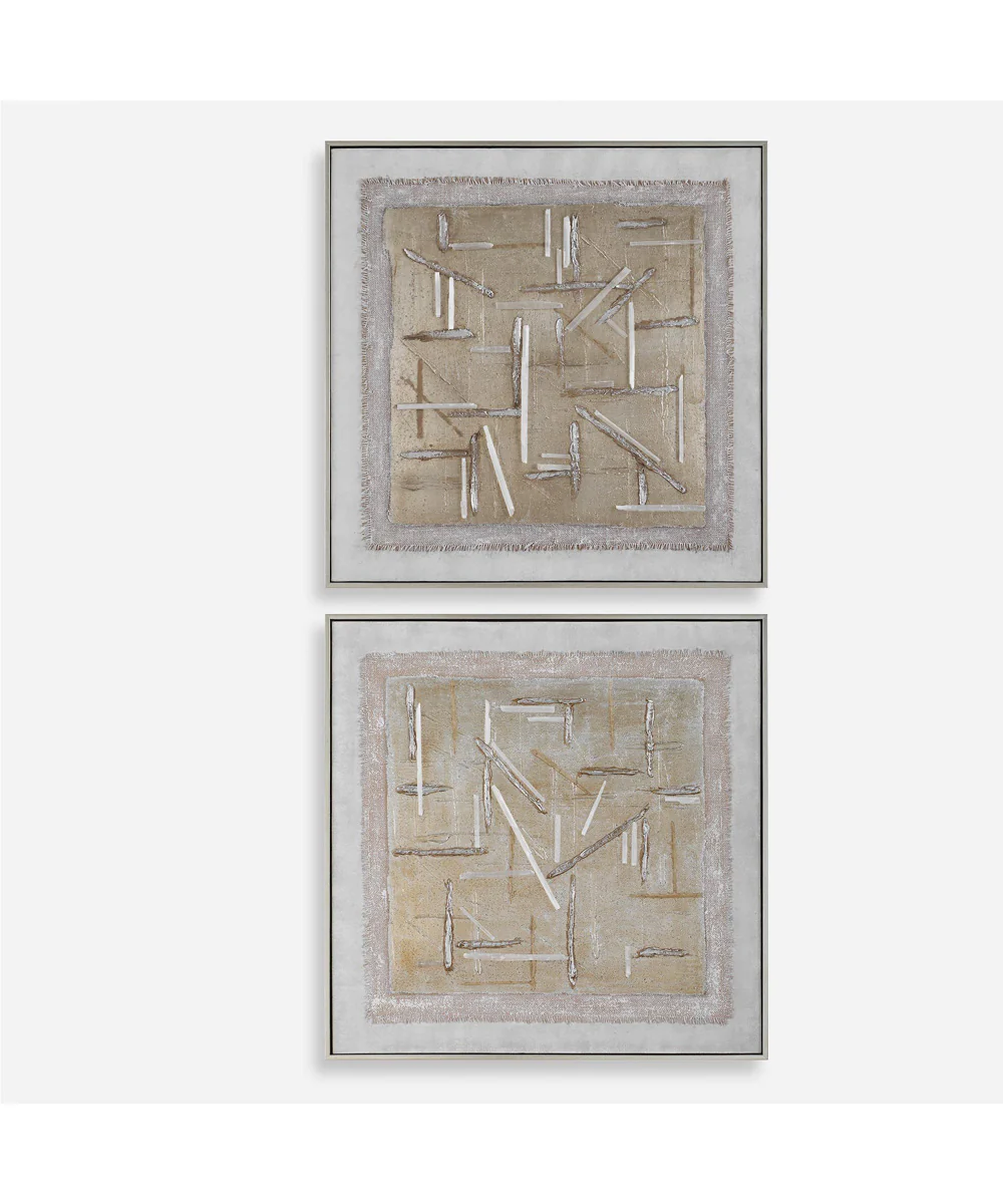 Unpredictable Hand Painted Canvases Set of 2