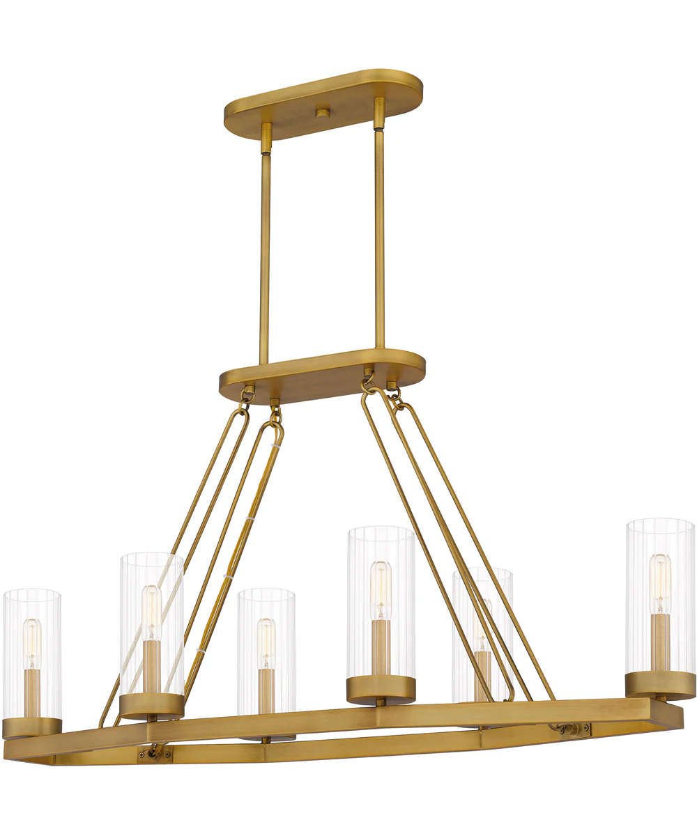 Valens 6-light Island Light Aged Brass - Image 2