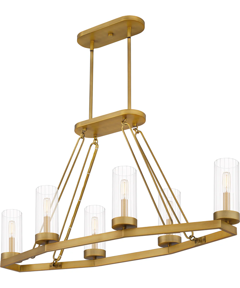 Valens 6-light Island Light Aged Brass - Image 5