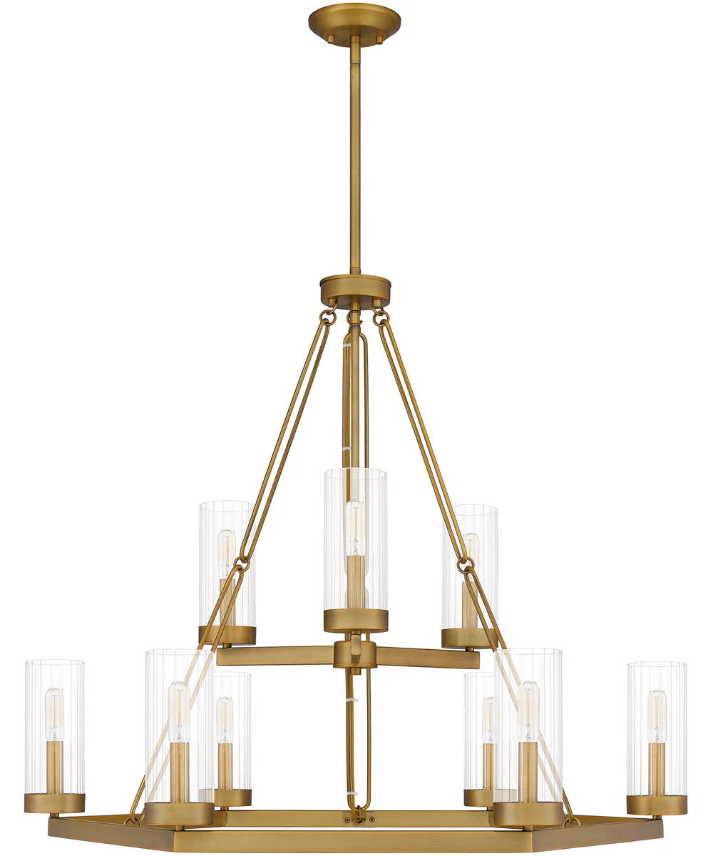 Valens 9-light Chandelier Aged Brass - Image 3