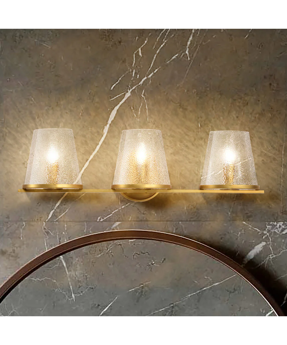Valentine 3-Light Vanity & Wall Vintage Brass - Image 3