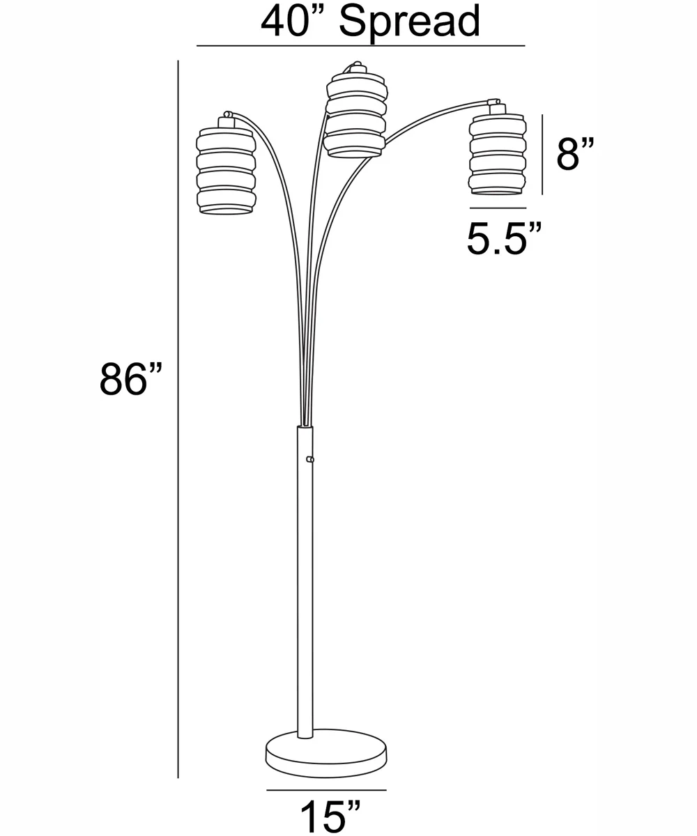 Valerie 3-Light 3-Light Arch Lamp Chrome/Stainless Steel/Crystal - Image 4