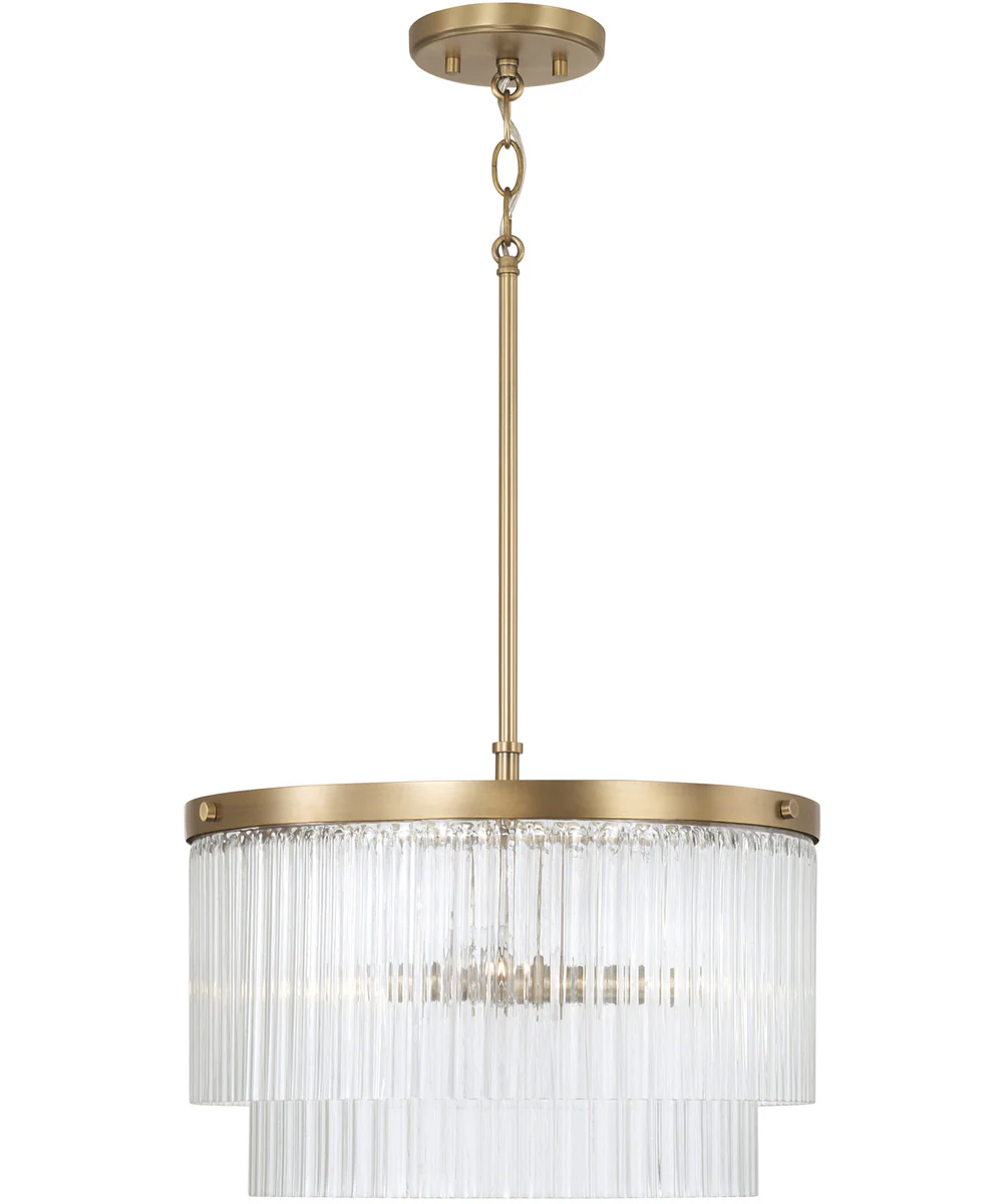 Vaughn 3-Light Pendant Aged Brass - Image 4