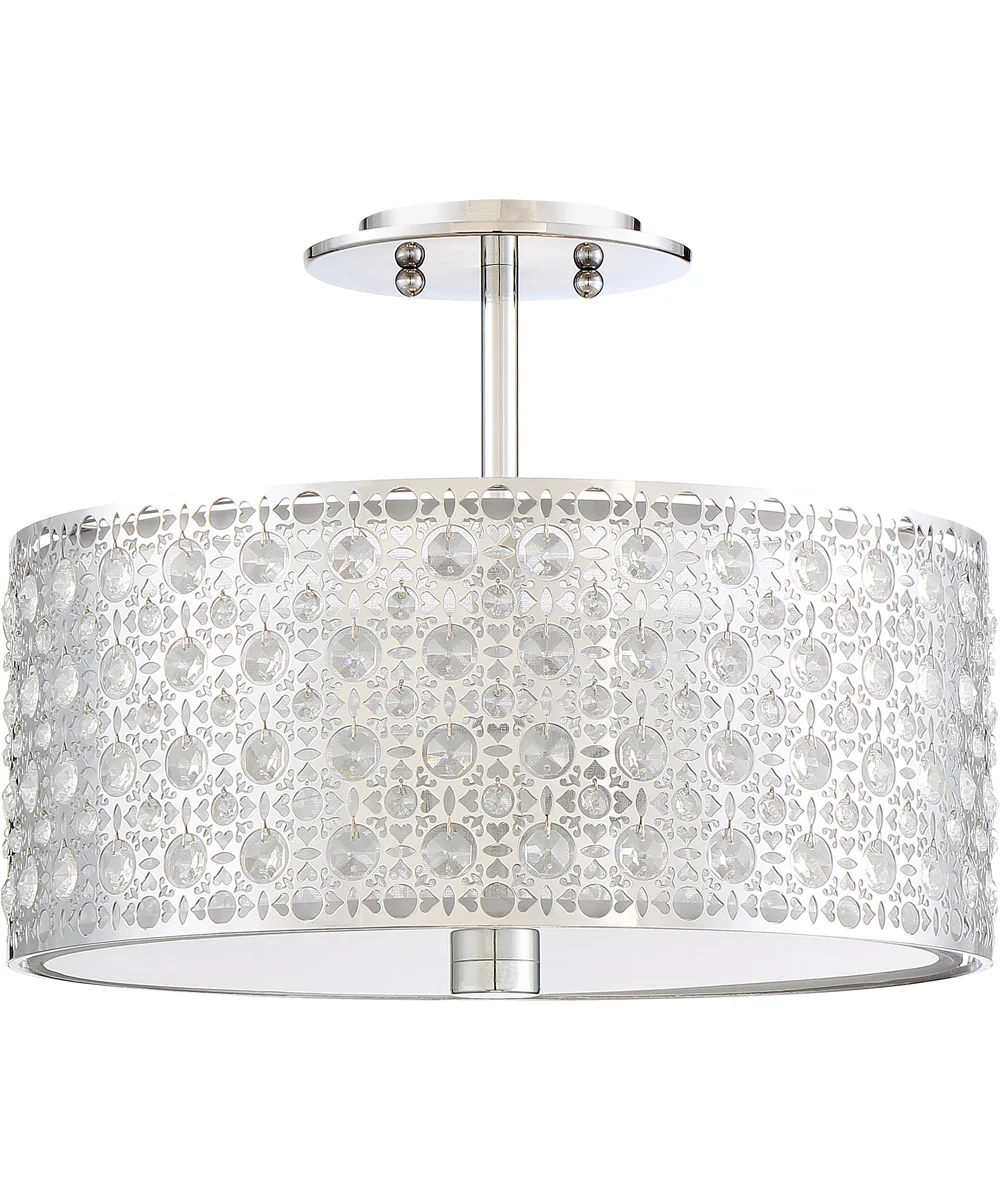 Verity Medium 3-light Semi Flush Mount Polished Chrome - Image 3