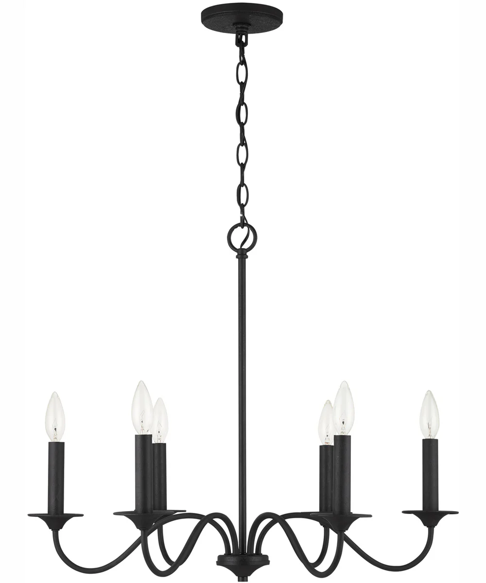 Vincent 6-Light Chandelier Black Iron