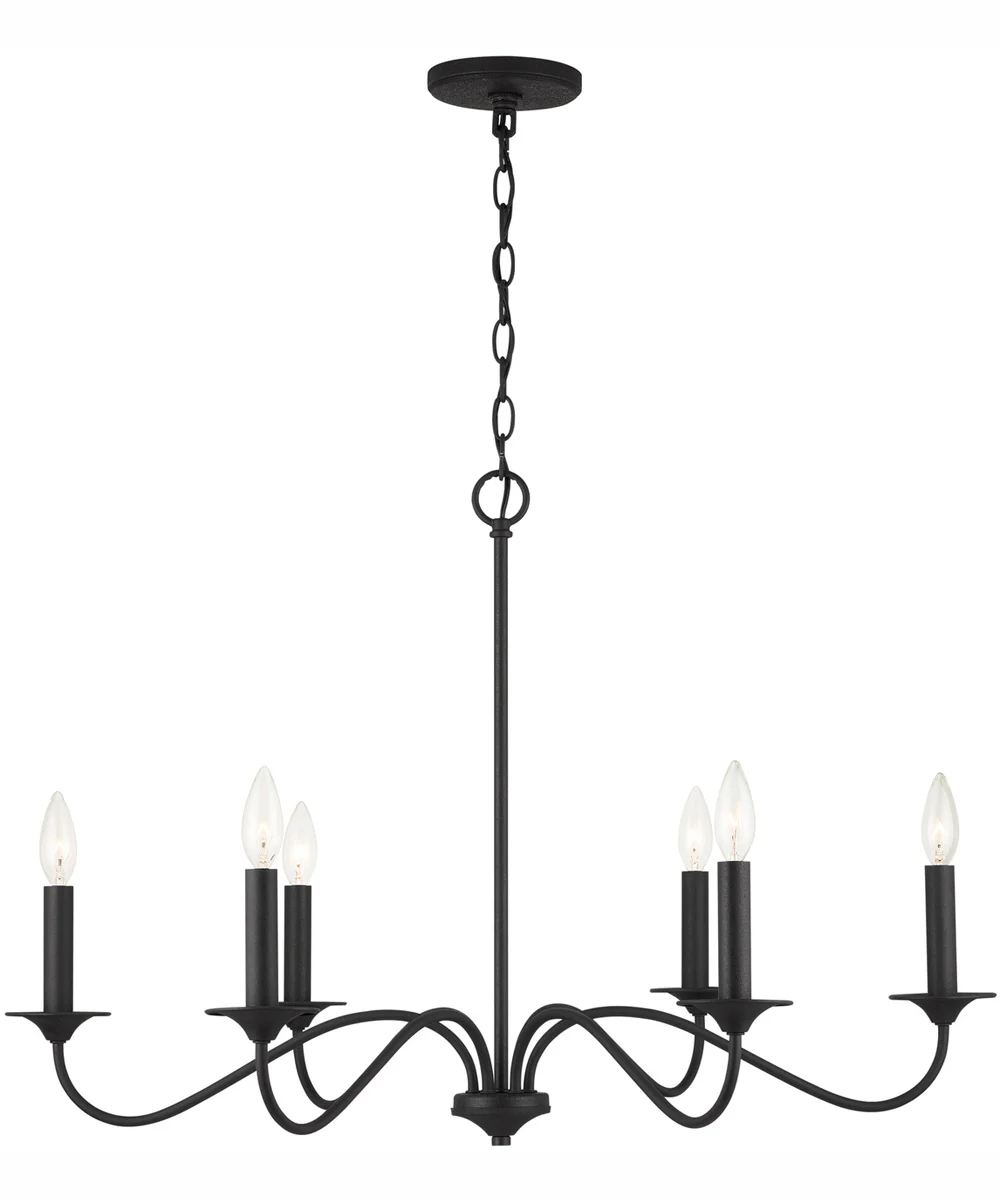 Vincent 6-Light Chandelier Black Iron - Image 5