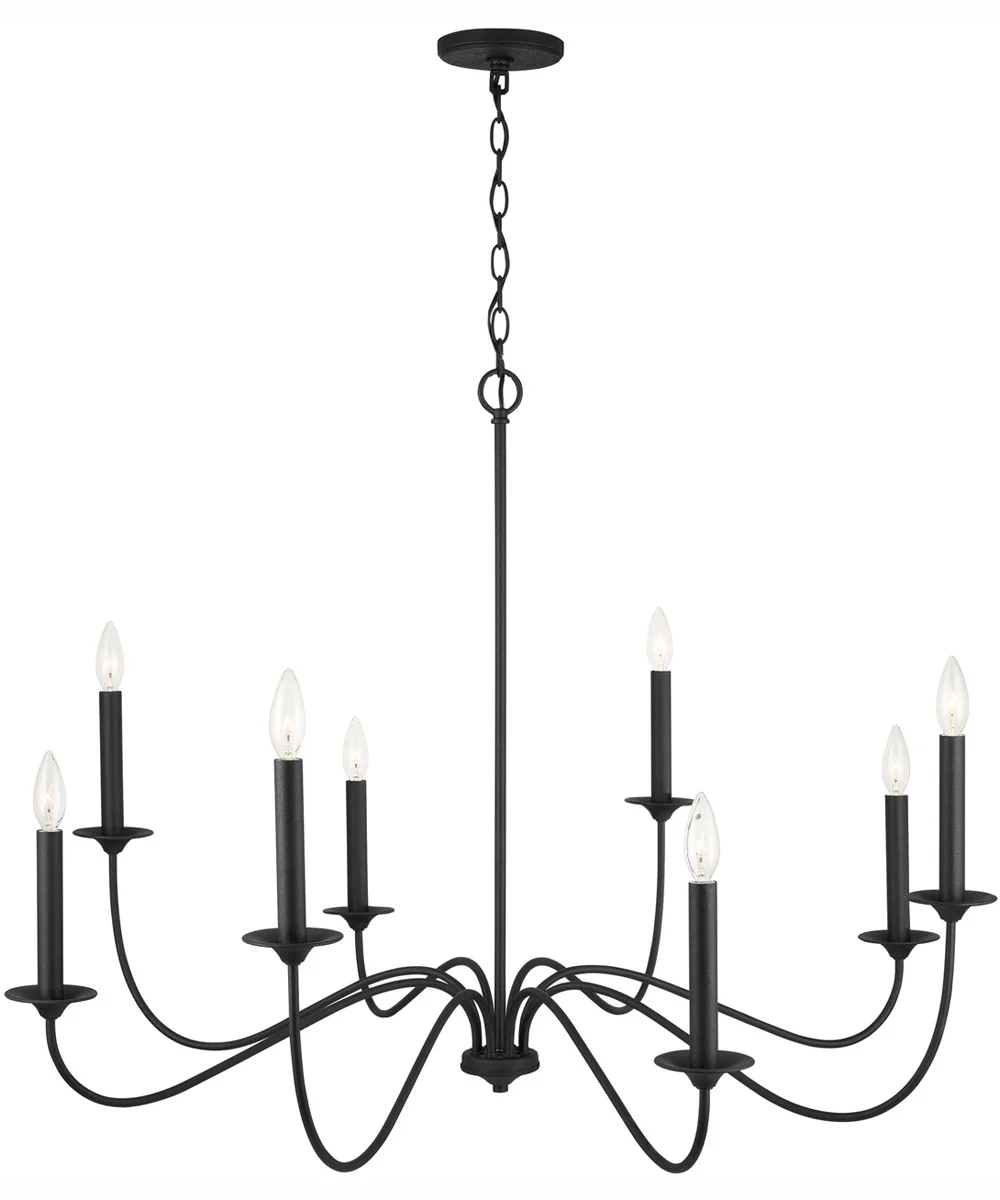 Vincent 8-Light Chandelier Black Iron - Image 3