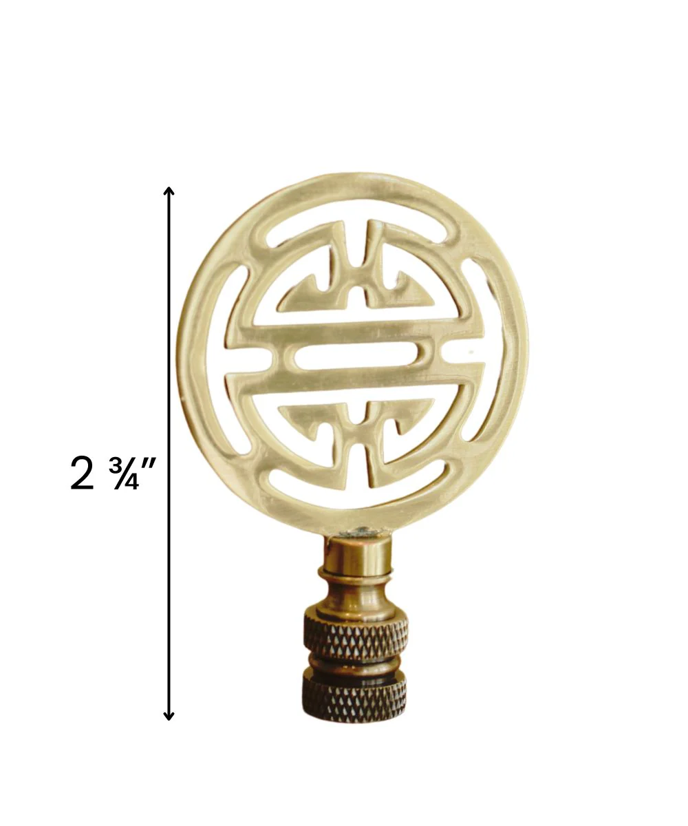 Vintage Scroll Solid Brass Lamp Finial Antique Brass, 2.8"h - Image 4