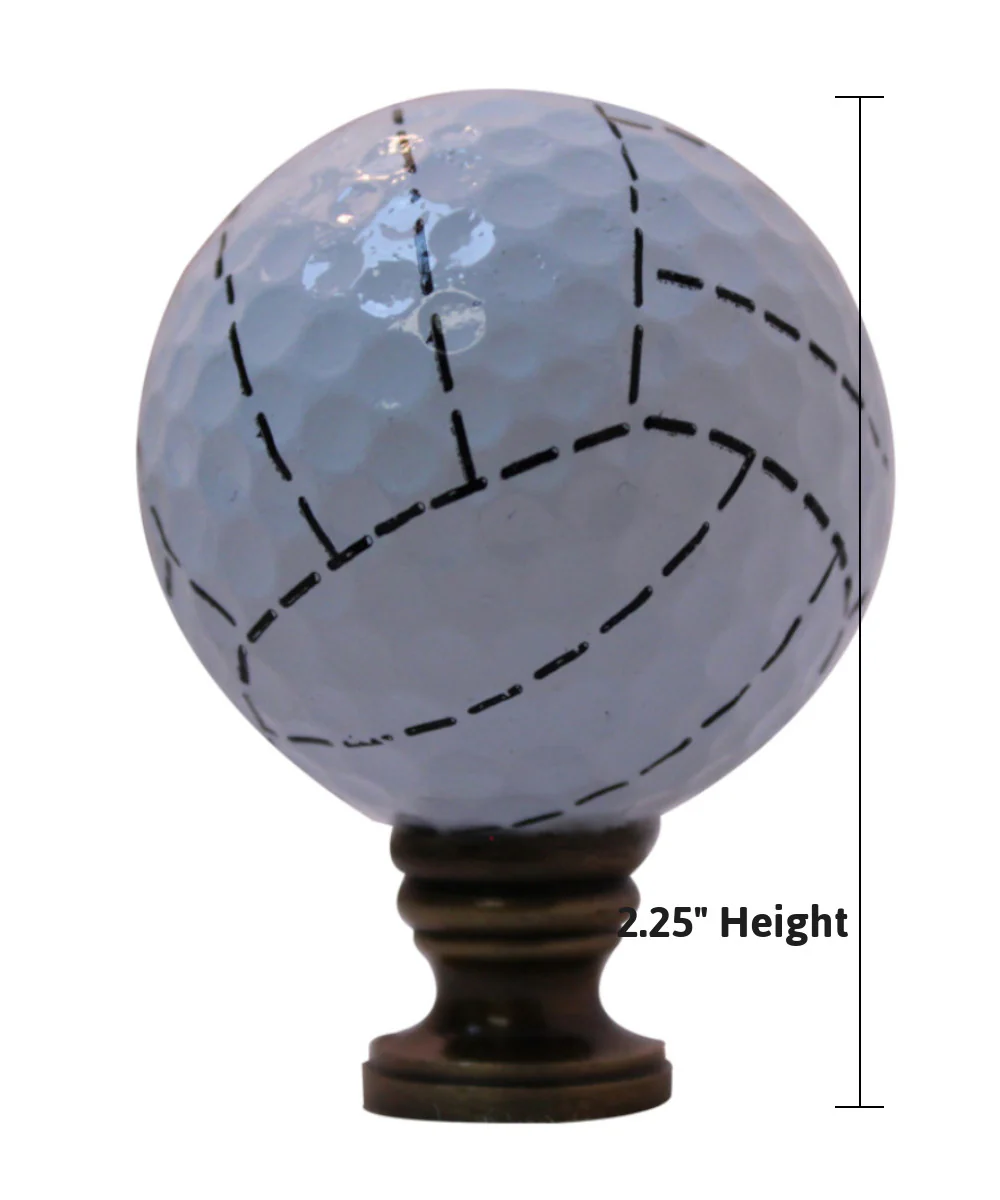 Volleyball Ceiling Fan Pull, 2.25"h with 12" Antiqued Brass Chain - Image 3