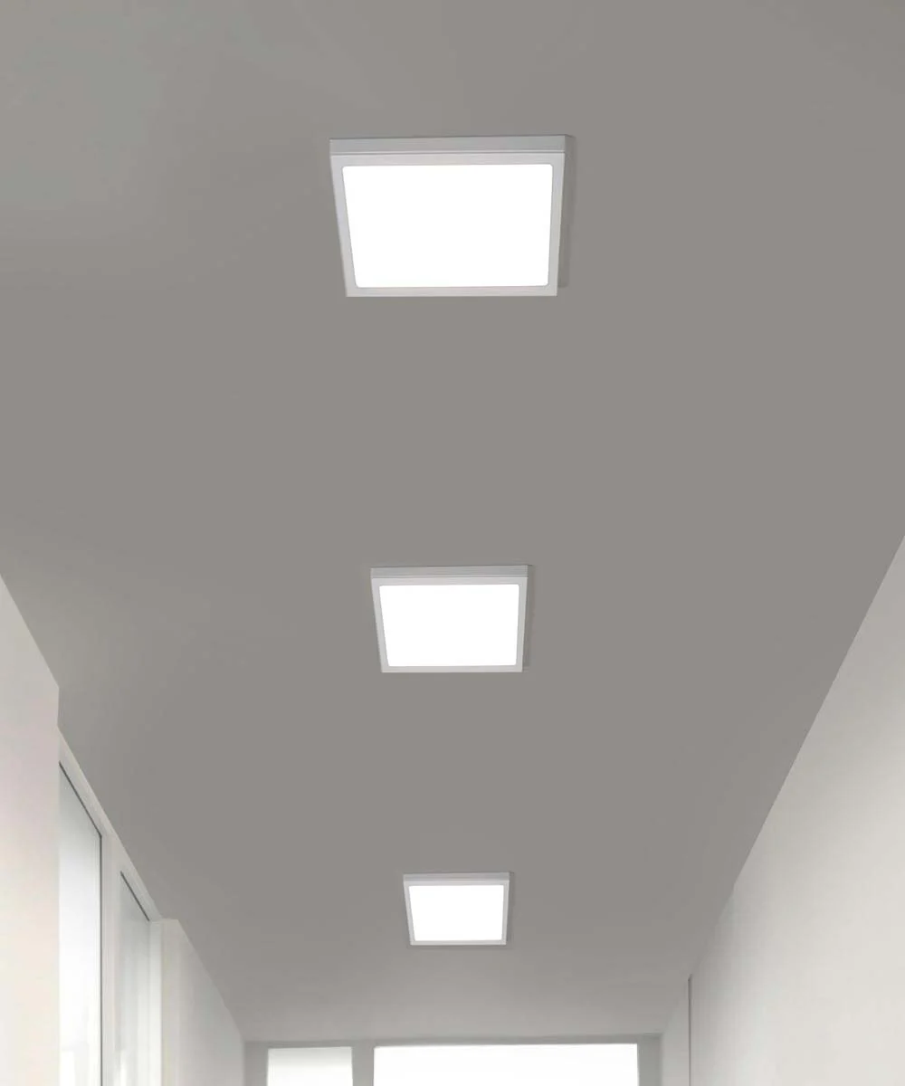 Wafer 9" Square LED Surface Mount Ceiling/Wall Light 3000K White - Image 2