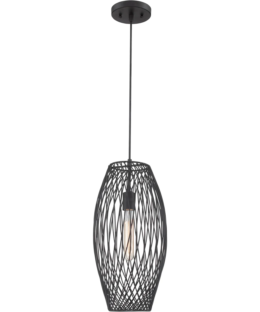 Waggoner 1-Light Pendant Black Metal Shade