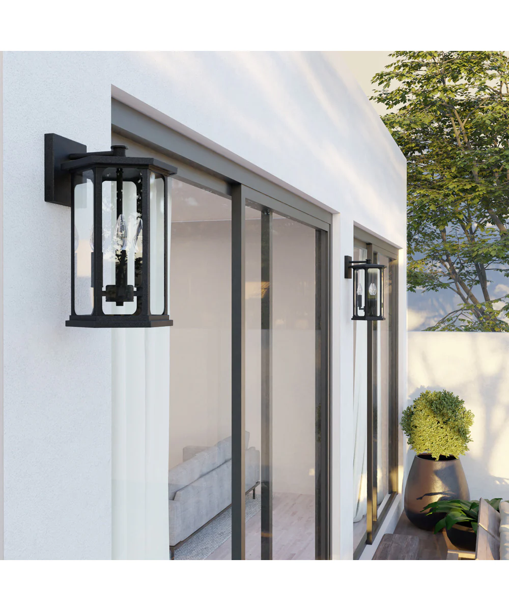 Walton 3-Light Outdoor Wall-Lantern Rain or Shine - Black - Image 2
