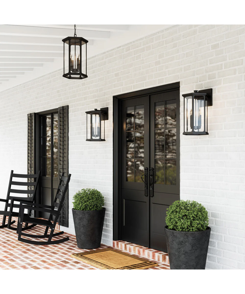 Walton 4-Light Outdoor Hanging-Lantern Rain or Shine - Black - Image 2