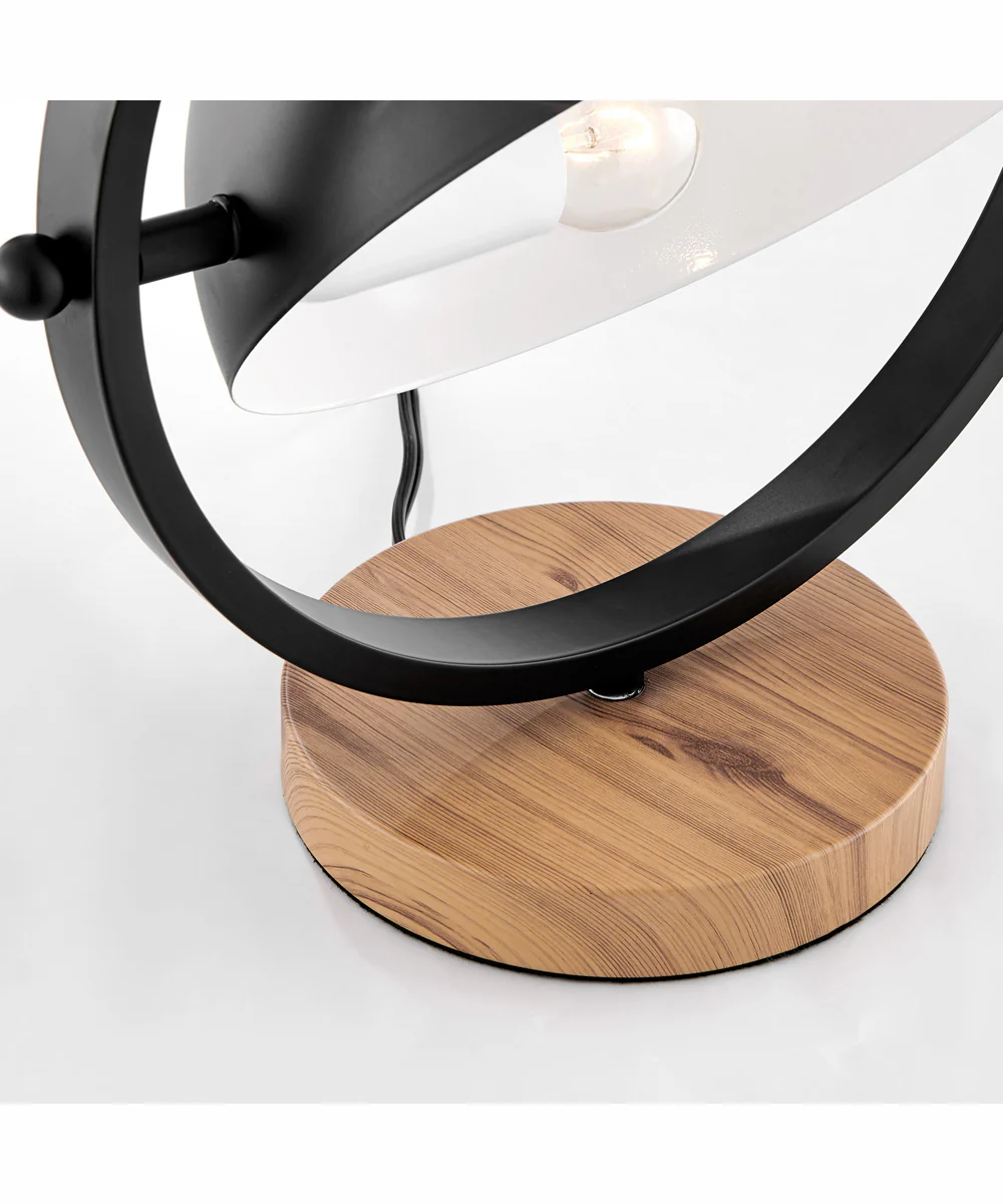 Wanda 1-Light Table Lamp Black/Wood Finished - Image 2