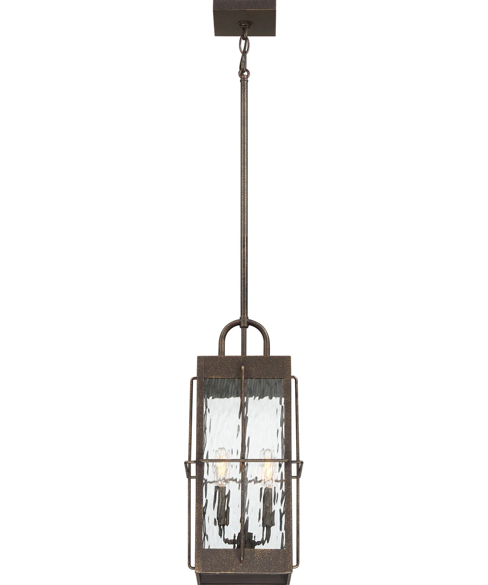 Ward Large 2-light Outdoor Pendant Light Gilded Bronze - Image 6