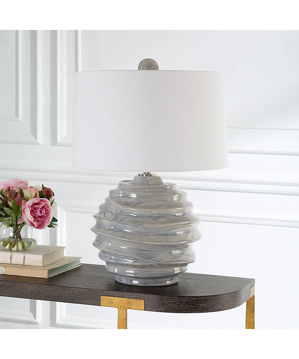 Waves Blue & White Accent Lamp - Image 3