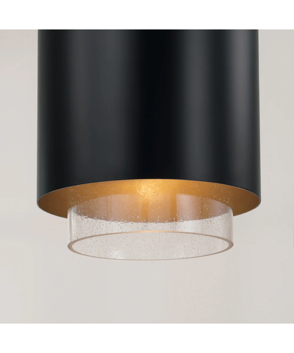 Weller 1-Light Pendant Matte Brass and Black - Image 3