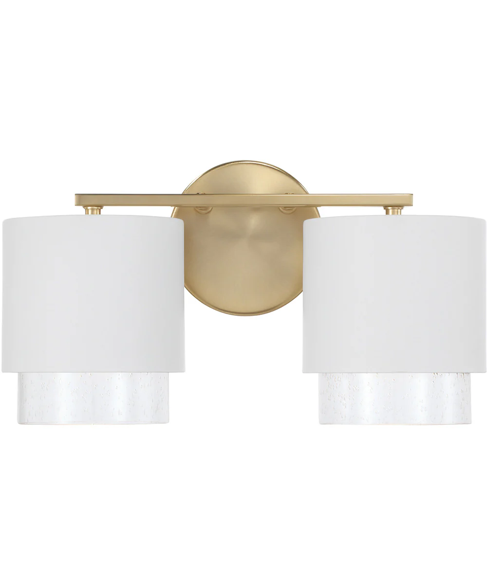 Weller 2-Light Vanity Matte Brass and White - Image 3