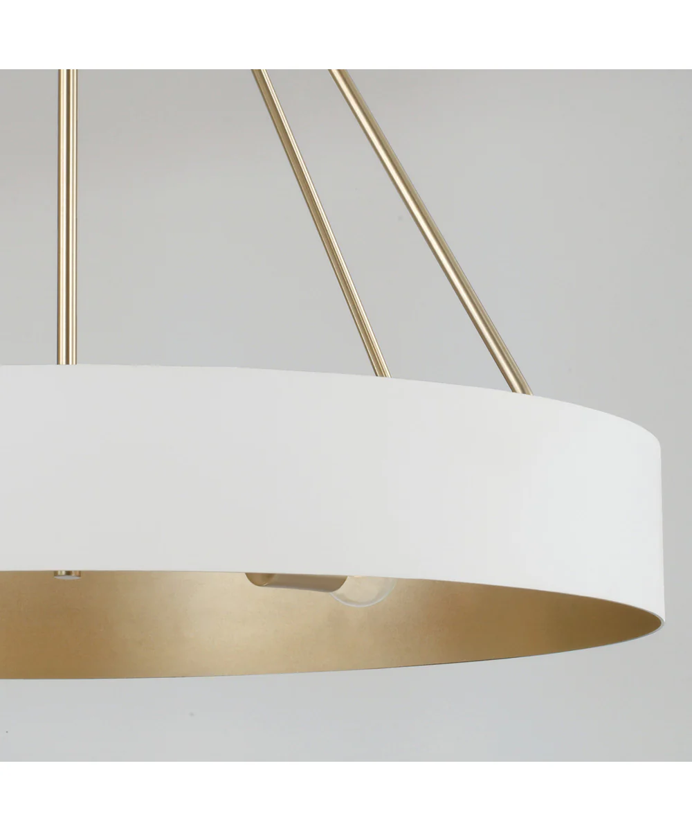 Weller 4-Light Chandelier Matte Brass and White - Image 4