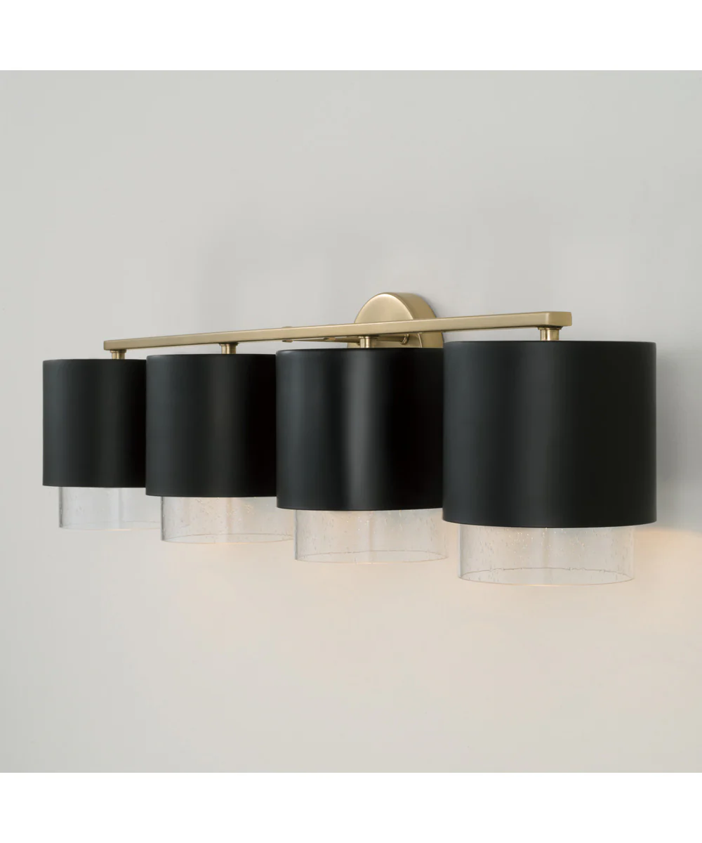 Weller 4-Light Vanity Matte Brass and Black - Image 5