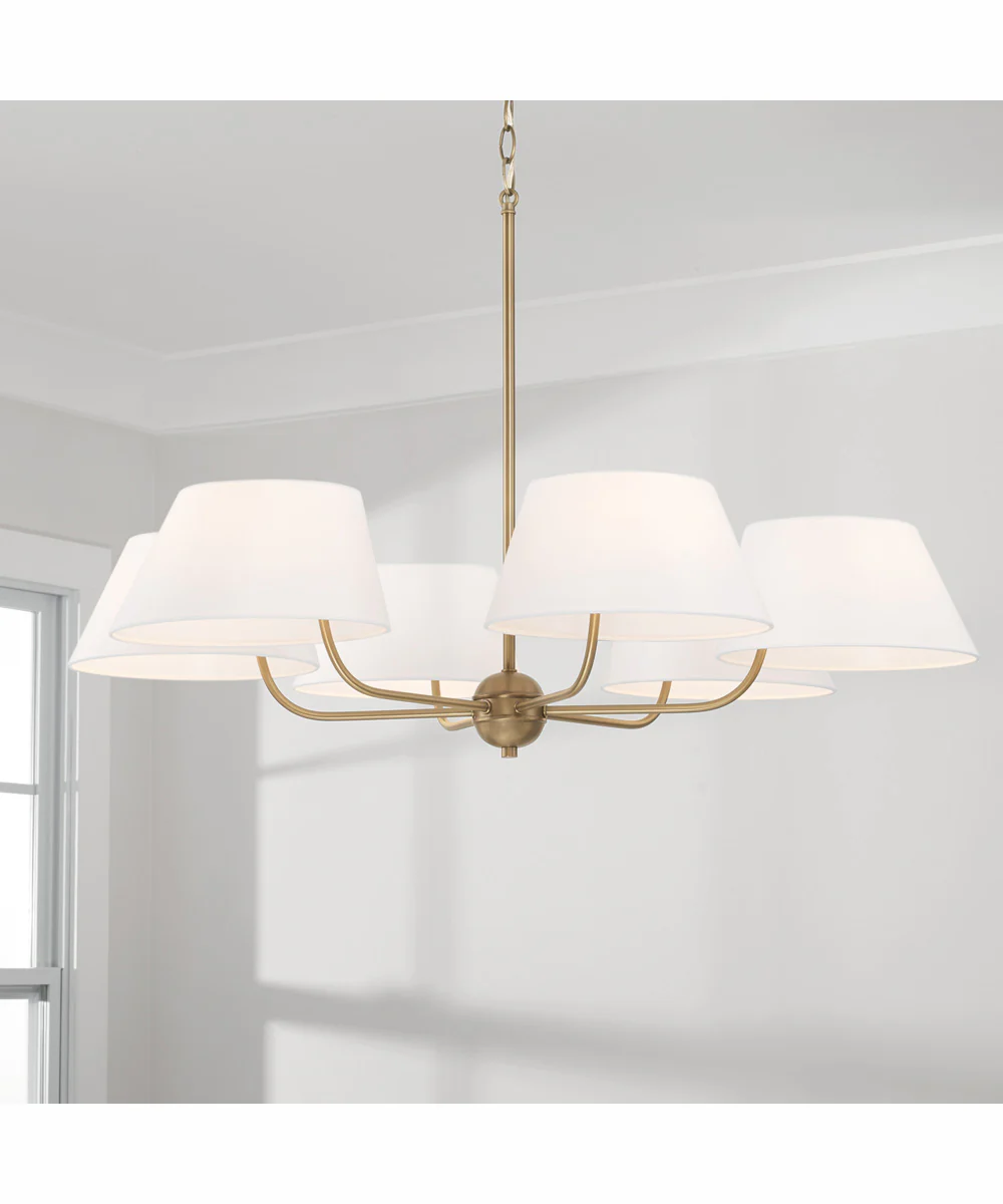 Welsley 6-Light Chandelier Aged Brass - Image 2