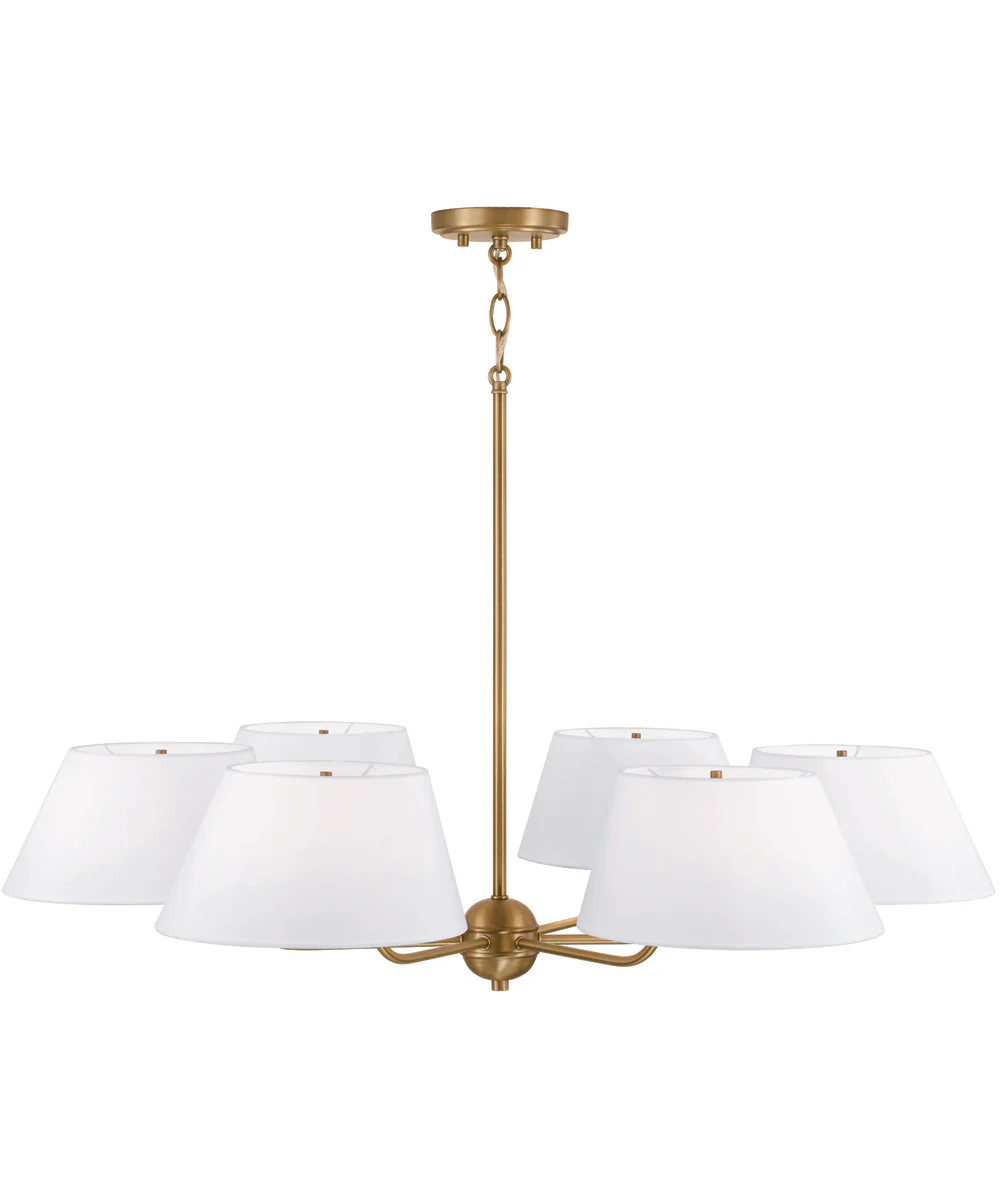 Welsley 6-Light Chandelier Aged Brass - Image 4