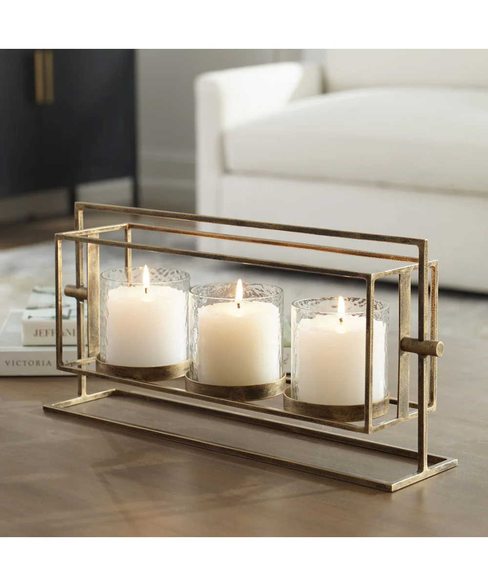 Wenman Gold Triple Candleholder - Image 2