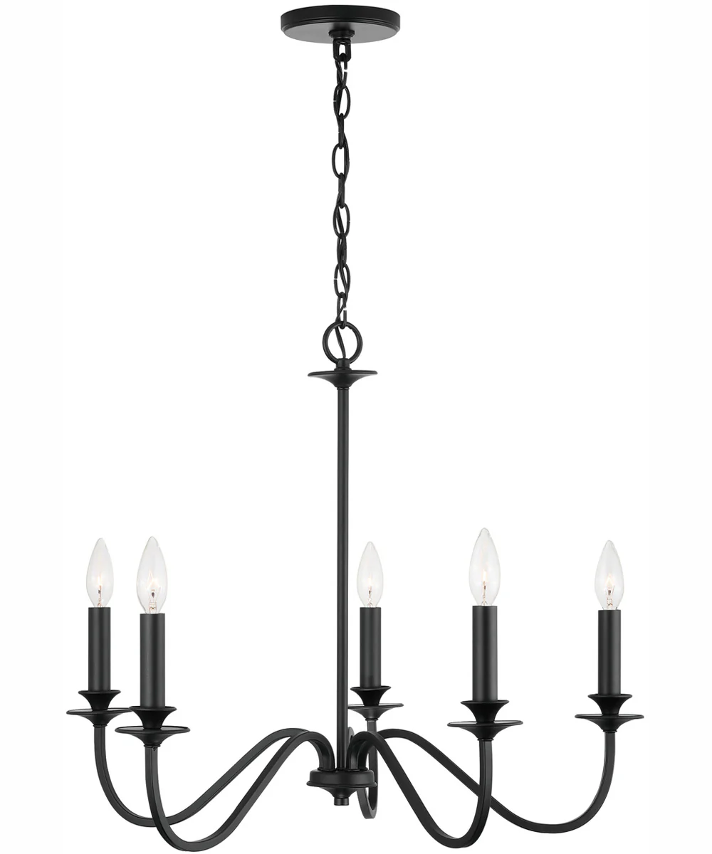 Weston 5-Light Chandelier Matte Black - Image 5