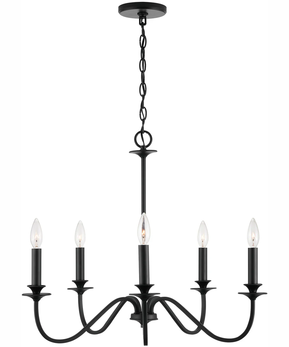 Weston 5-Light Chandelier Matte Black - Image 6
