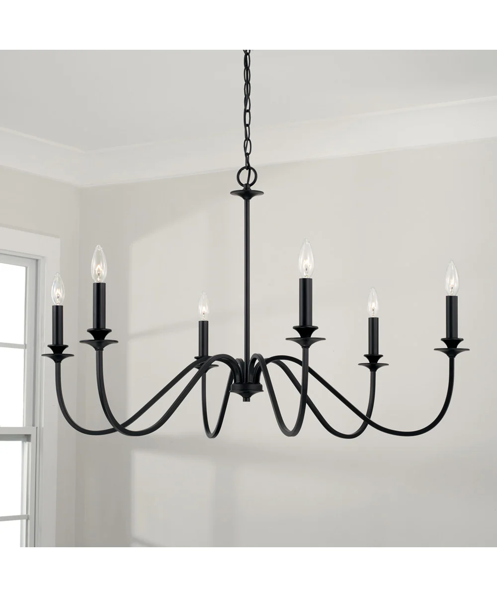 Weston 6-Light Chandelier Matte Black - Image 2