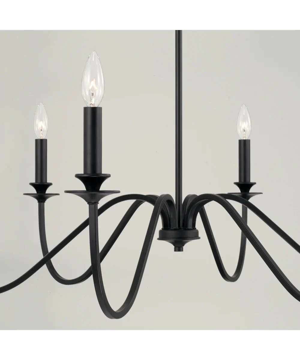 Weston 6-Light Chandelier Matte Black - Image 4