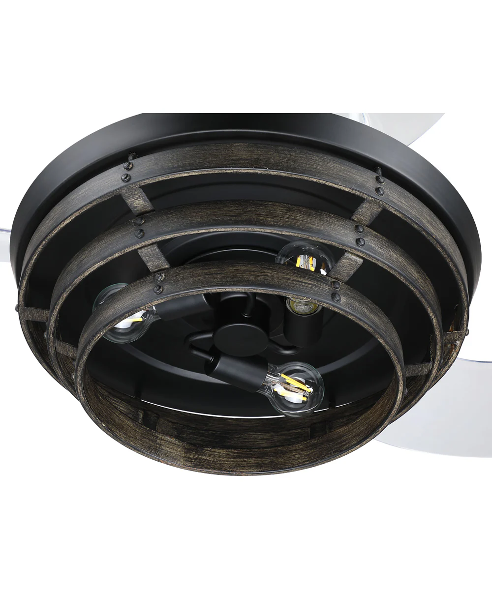 Whiskey 42 Hidden Blades 3-Light Fan Flat Black - Image 6