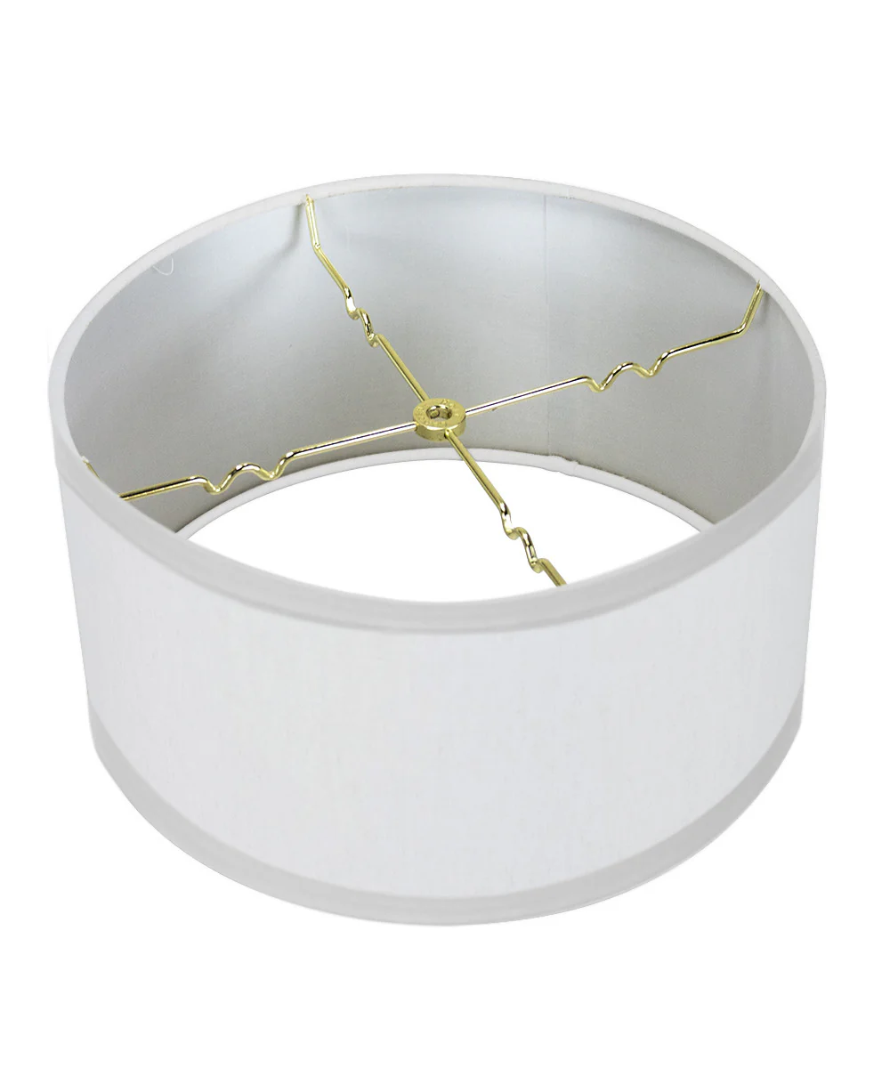 White Linen Shallow Drum Premiere Lampshade 18x18x10 - Image 4