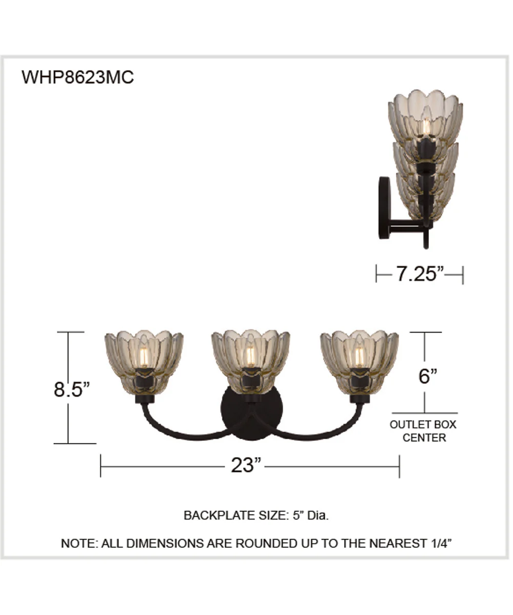 Whitecap 3-light Bath Light Mottled Cocoa - Image 4