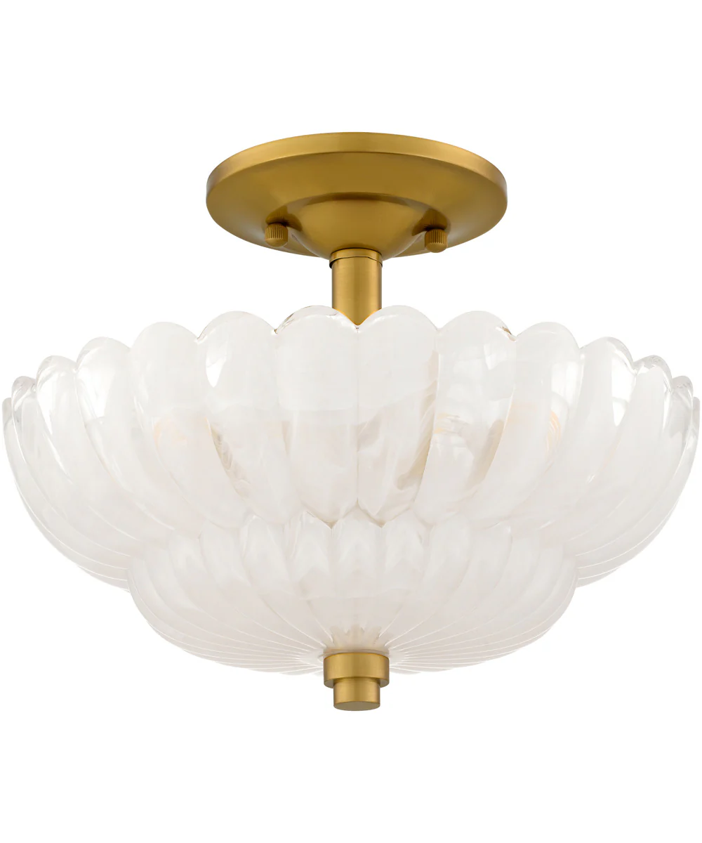 Whitecap 3-light Semi Flush Mount Brushed Gold - Image 3