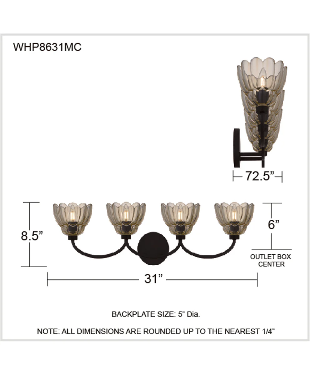 Whitecap 4-light Bath Light Mottled Cocoa - Image 4