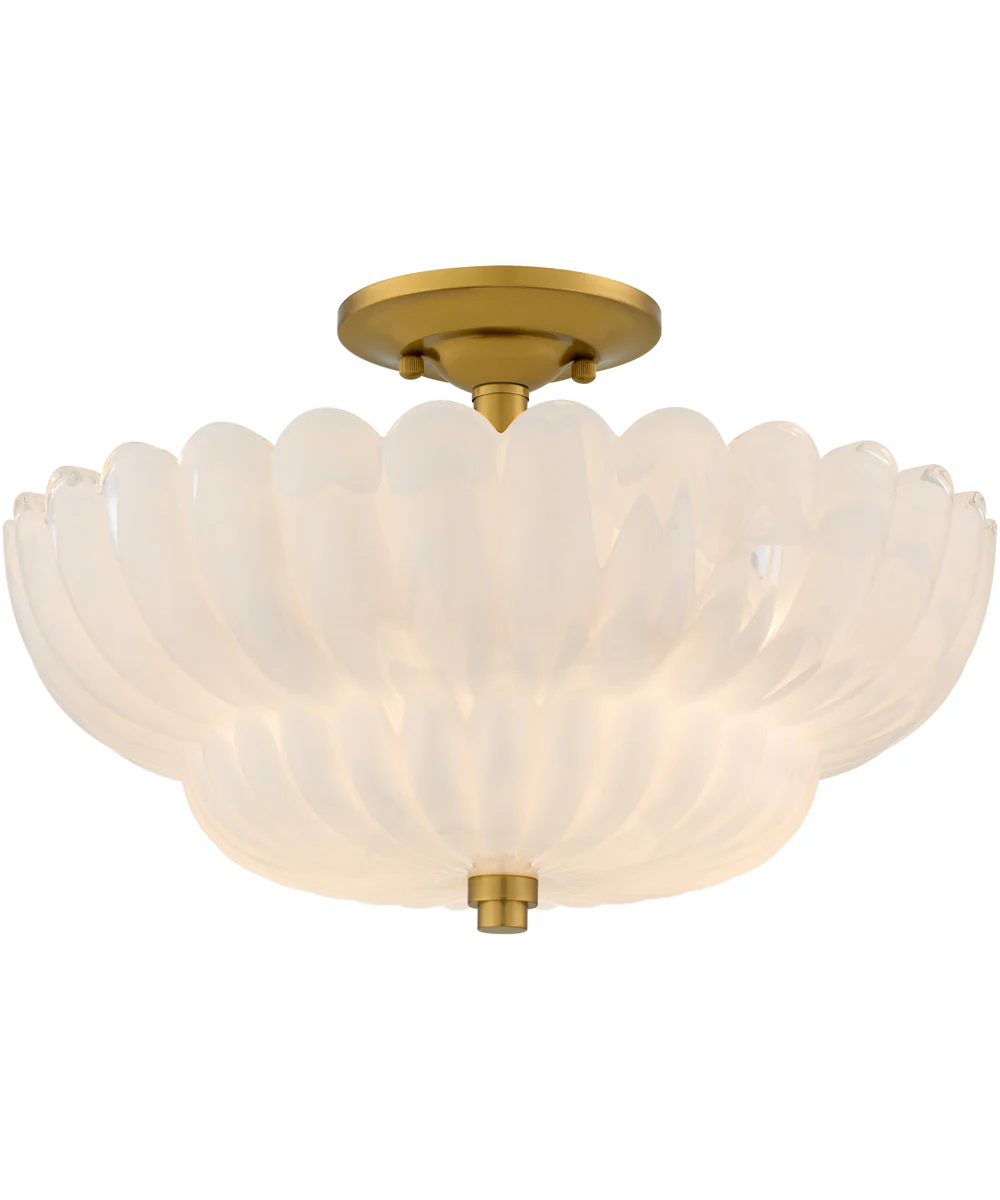 Whitecap 4-light Semi Flush Mount Brushed Gold