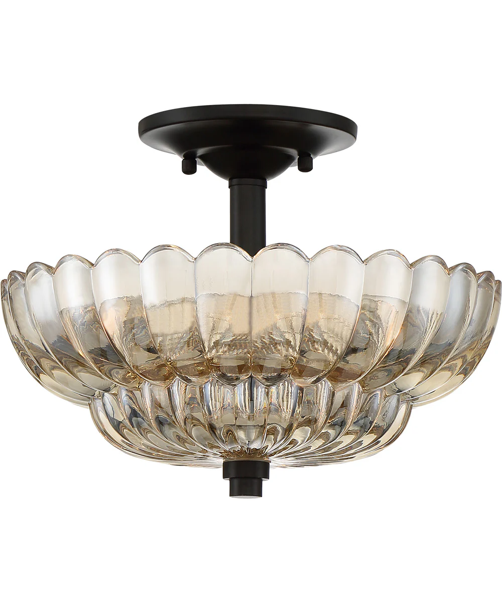 Whitecap Medium 3-light Semi Flush Mount Mottled Cocoa - Image 2