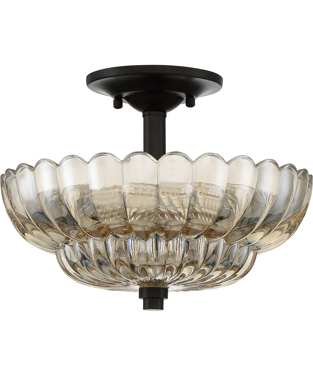 Whitecap Medium 3-light Semi Flush Mount Mottled Cocoa - Image 3