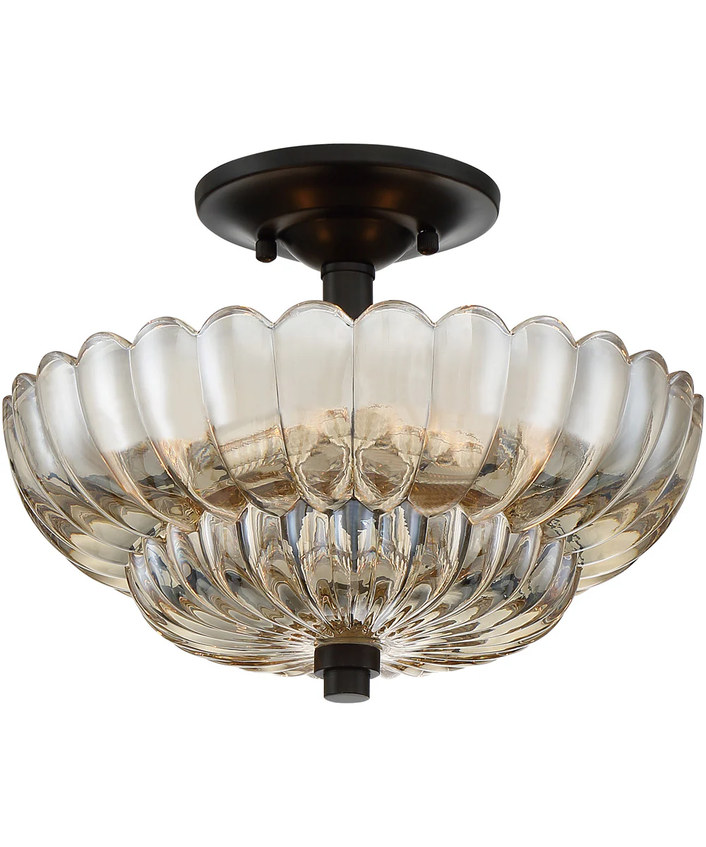 Whitecap Medium 3-light Semi Flush Mount Mottled Cocoa - Image 4