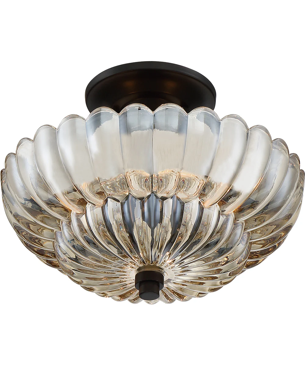 Whitecap Medium 3-light Semi Flush Mount Mottled Cocoa - Image 5