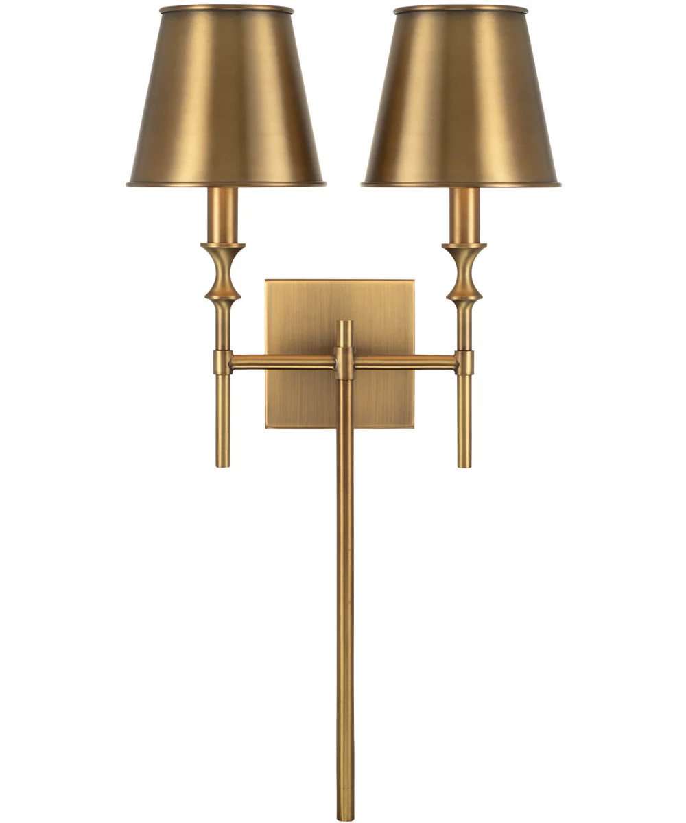 Whitney 2-Light Sconce Aged Brass - Image 4