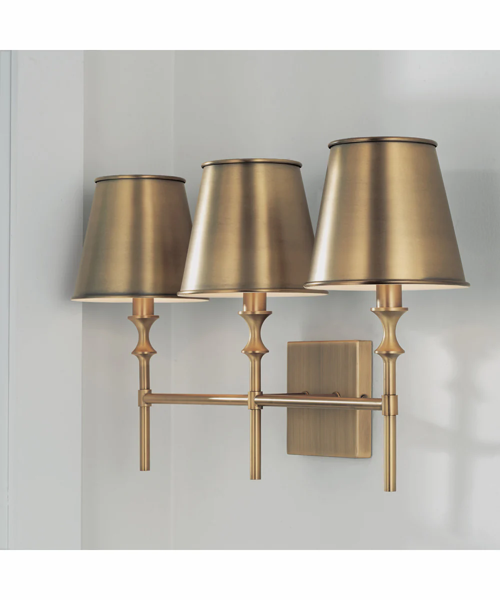 Whitney 3-Light Vanity Aged Brass - Image 3