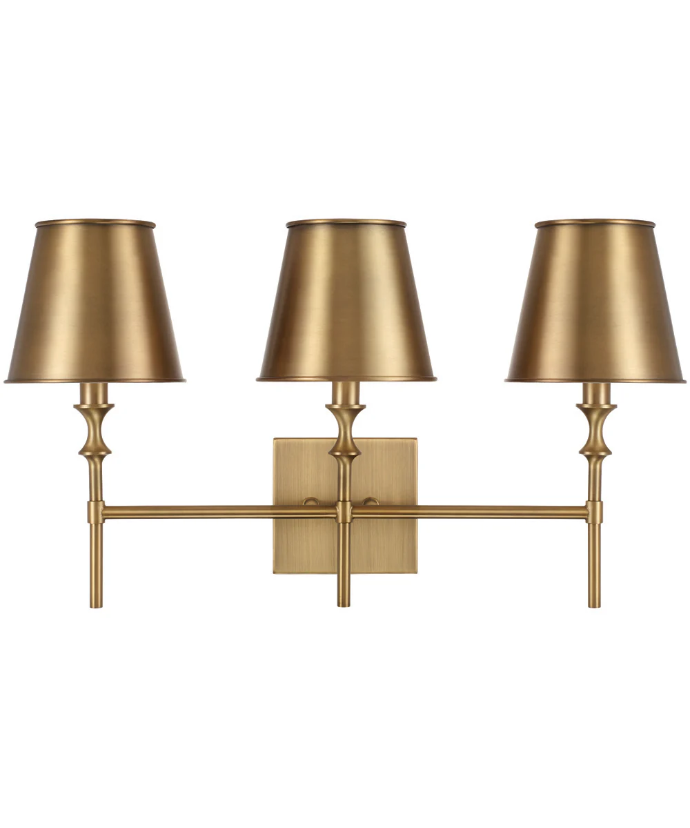 Whitney 3-Light Vanity Aged Brass - Image 4