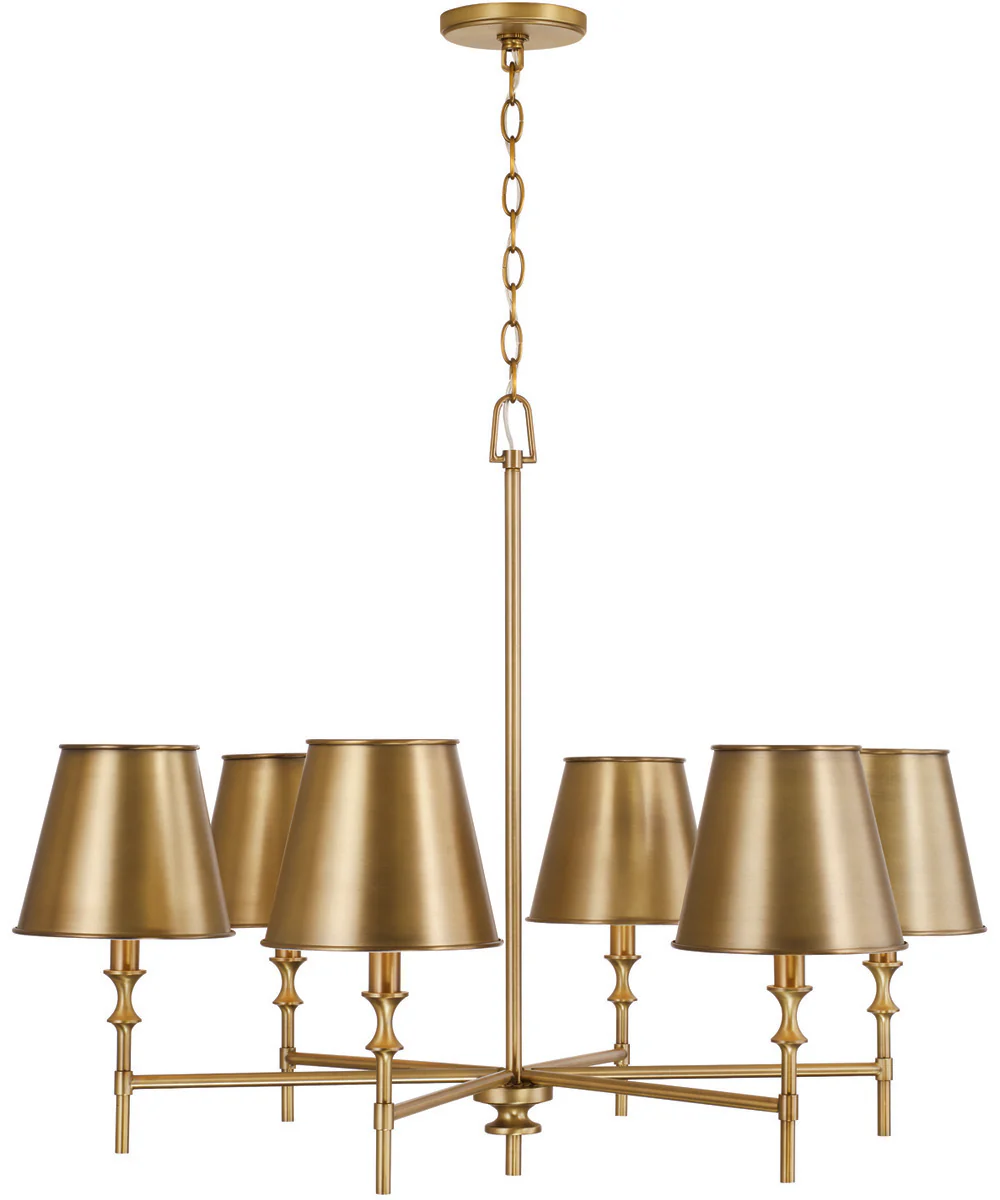 Whitney 6-Light Chandelier Aged Brass - Image 5