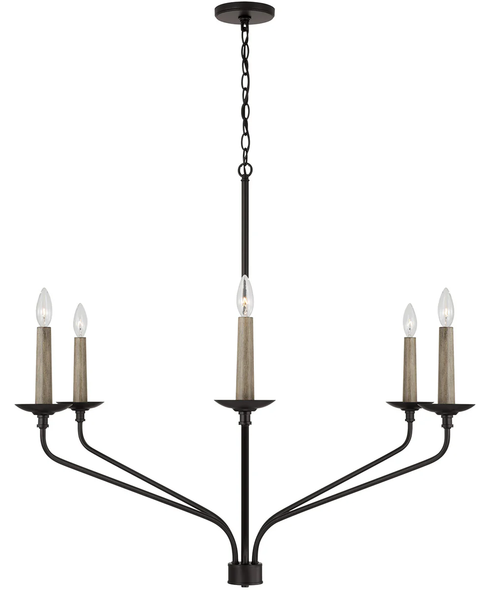 Wilder 6-Light Chandelier Matte Black - Image 4